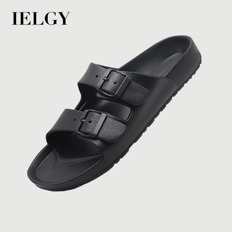 IELGY รองเท้าแตะกันลื่นลําลองผู้ชายสวมใส่ด้านนอกขนาดใหญ่