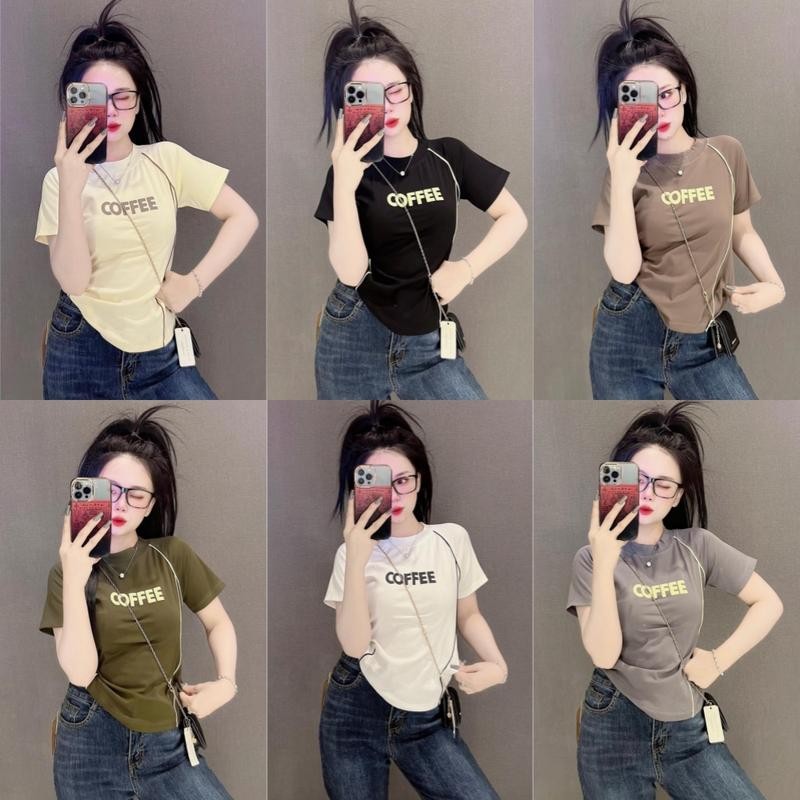 เสื้อยืดผู้หญิง ฤดูร้อน มาใหม่ เทรนด์แฟชั่นข้างถนน แขนสั้น คอกลม ระบายอากาศ พิมพ์ลาย  เสื้อผ้า