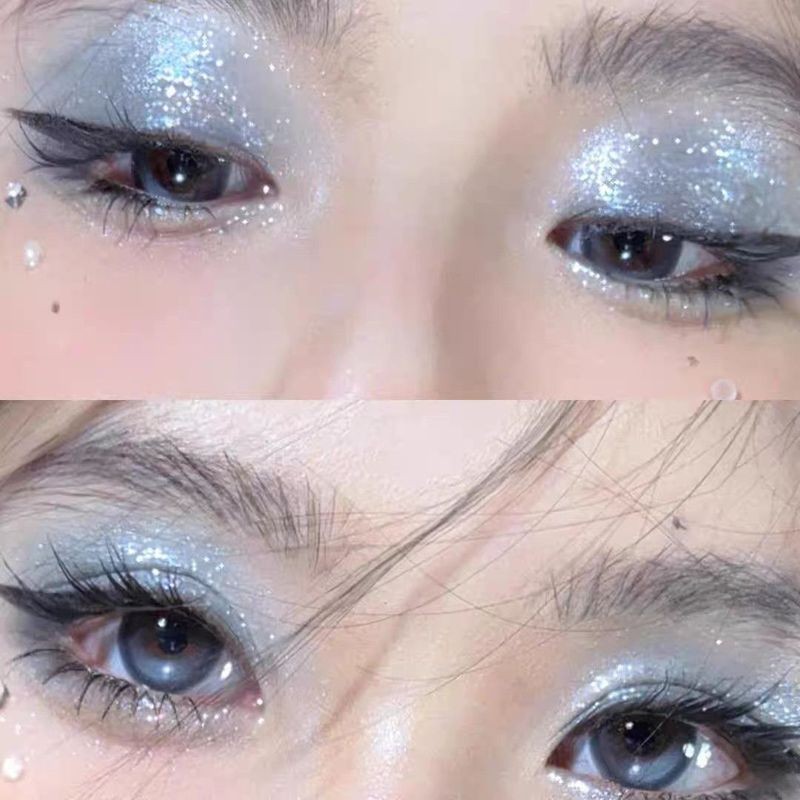 12 สีอัญมณี Diamond Eye Shadow Ice Blue ความอิ่มตัวต่ํา Silver Blue Wet Sequins Eye Shadow Monochrome สีดําตุ๊กตาบาร์บี้สีชมพู Cool Broken Feeling กันน้ํา ราคา ถูกที่สุด ดีลบีเคเค แกลเลอรีภาพที่ 5