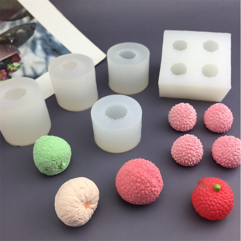 3D ลิ้นจี่ Series ซิลิโคนมูสเค้ก แม่พิมพ์ DIY ปูนปลาสเตอร์อโรมาเทียน ช็อกโกแลต เค้ก ตกแต่ง เบเกอรี่ เครื่องมือ