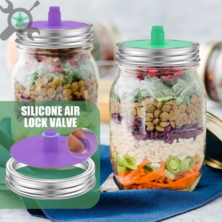 5 ชิ้นปากกว้าง Mason Jar ผักดองซิลิโคนหมัก Airlock ฝาปิดสแตนเลสสตีลสําหรับขนาด 86 มม ฝาซิลิโคนหมักผักดอง ขวดโหล Mason ปากกว้าง, ฝาระบายอากาศหมักกิมจิ, อุปกรณ์หมักผักดองบ้าน