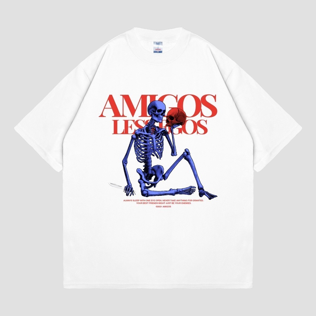 เสื้อยืดพิมพ์ลายผ้าฝ้าย Skull/ตัวละคร Satisfy Street Personality Expression