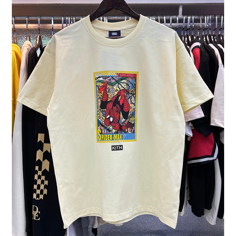 KITH Spider-Man Shirt แขนสั้นพิมพ์ลายMarvel