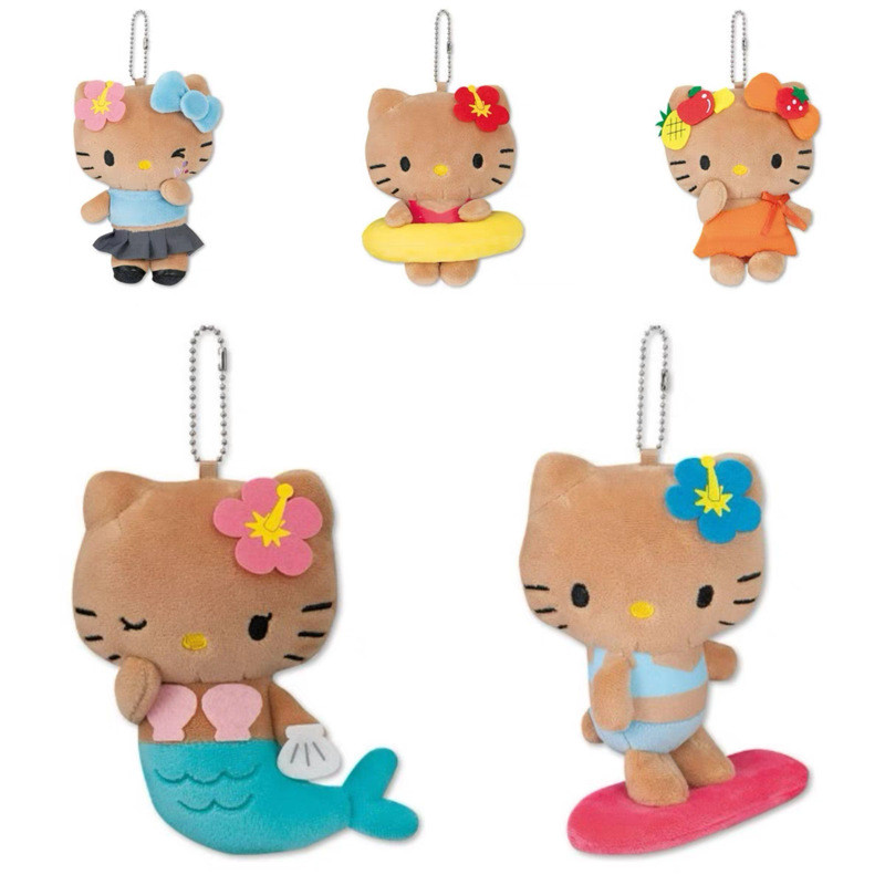 Sanrio ครบรอบ 50 ปี Hello Kitty Mermaid Plushie ของเล่นน่ารัก KT พวงกุญแจตุ๊กตากระเป๋าจี้เด็กของขวัญ
