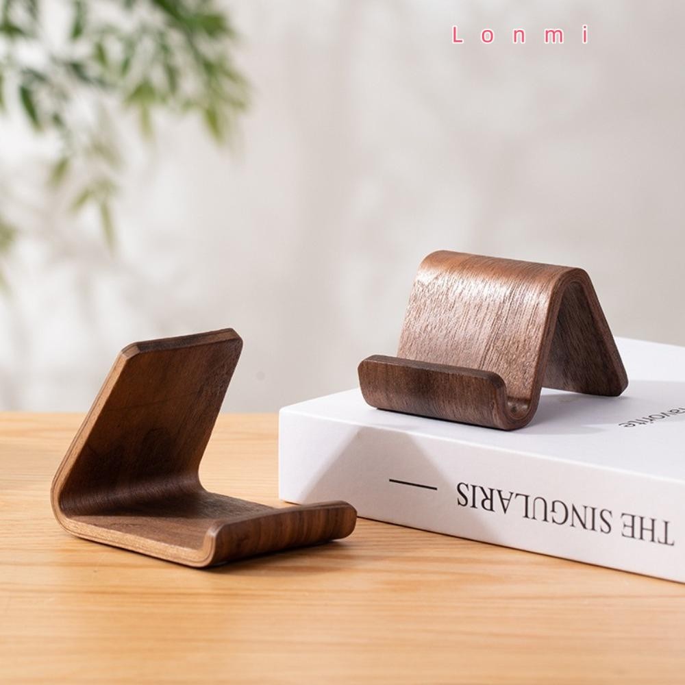 ที่วางโทรศัพท์ LONMI, ชั้นวางแสดงนามบัตรไม้ที่มั่นคง, ตกแต่งเดสก์ท็อป ที่วางโทรศัพท์ตั้งโต๊ะขนาดเล็กที่เป็นของแข็ง