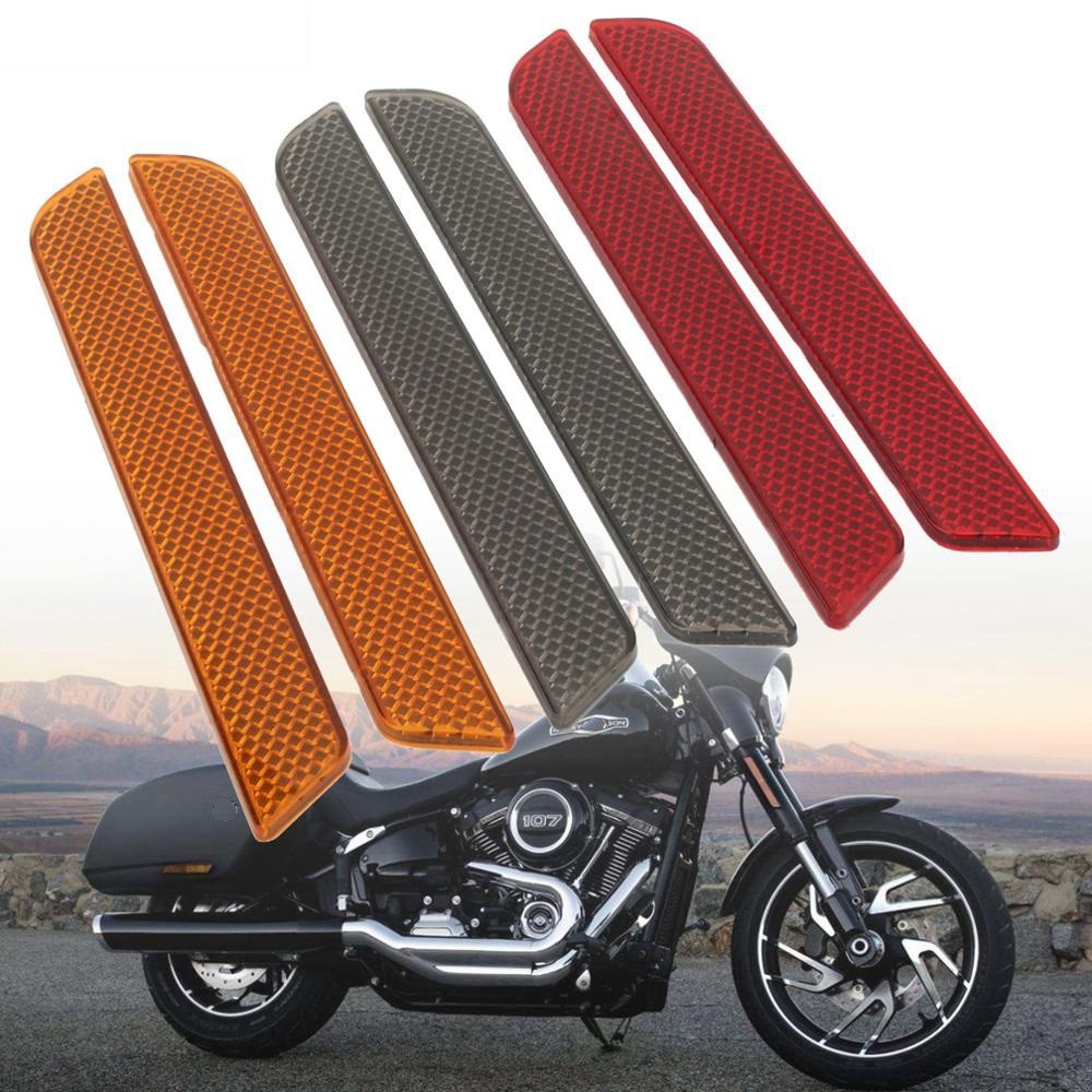 140 มม.รถจักรยานยนต์ Reflectors Latch ครอบคลุม Saddlebag Guard Latch Trim สติกเกอร์สะท้อนแสงสําหรับ Harley Touring Electra Tri Glide CVO FLT/FLHT 2014-2018