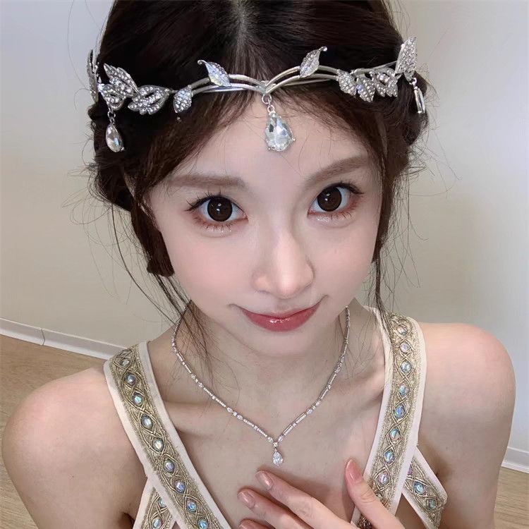 พู่หน้าผากและแถบคาดศีรษะจากคริสตัล Swarovski สไตล์เอลฟ์ สำหรับงาน.party และพรินเซสส์룩 jzc008th20250716