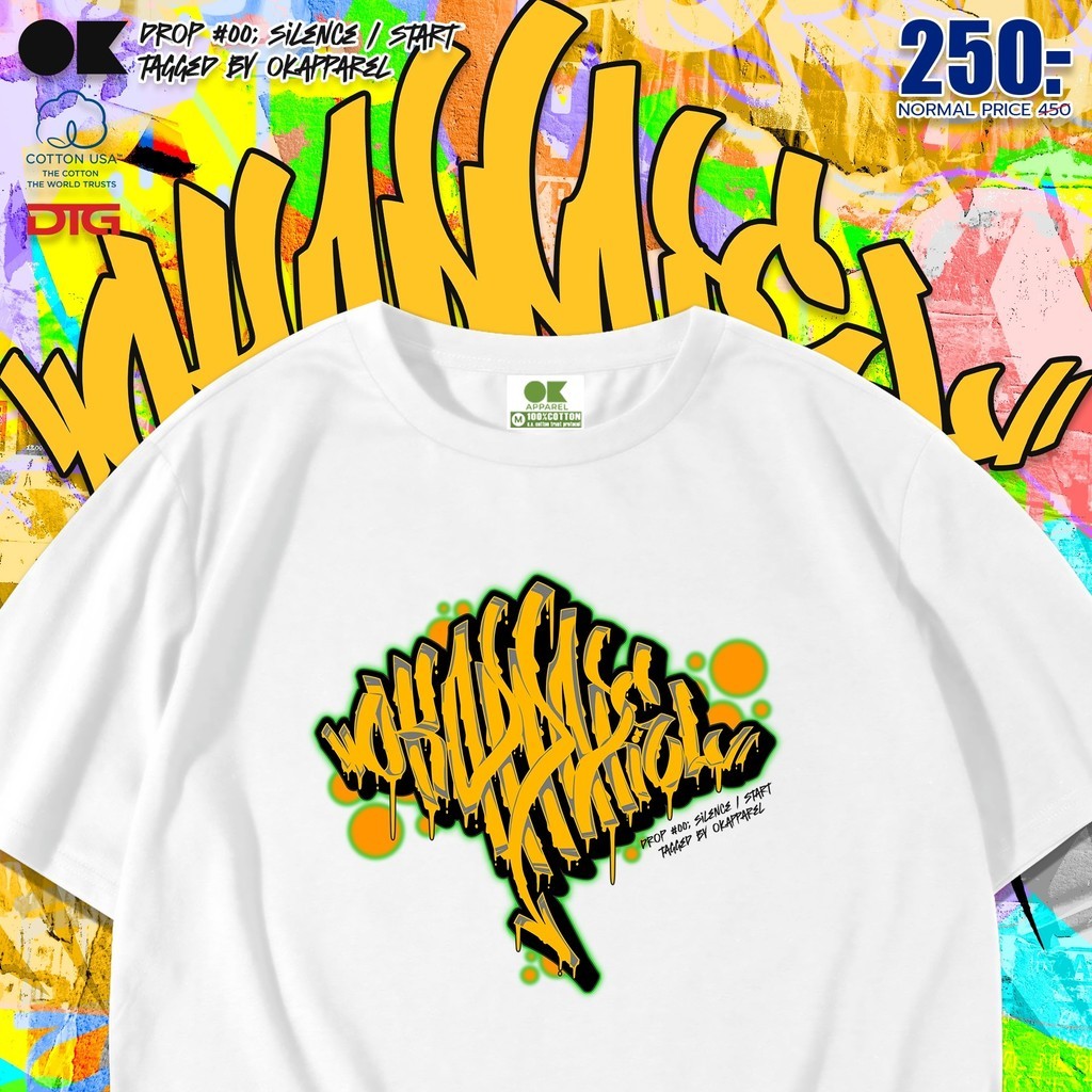 OK Apparel เสื้อยืดคอกลมแขนสั้น ลาย Ok apparel Dot Oversize Cotton ⚡️USAคุ้มสุด!⚡️