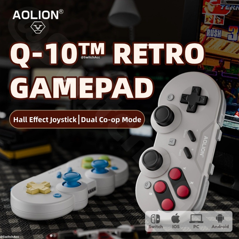 Retro Controller สําหรับ Nintendo Switch/PC/ iOS/Android บลูทูธ Gamepad สต็อกท้องถิ่น Tubro Wake Up 
