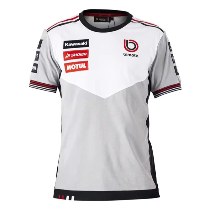 BKRT WSBK 2025 เสื้อยืด Kawasaki Motorcycle Team สำหรับผู้ชาย เหมาะสำหรับฤดูร้อนและการขับขี่ทางไกล