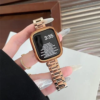 เคส + สายสแตนเลส สำหรับ Apple Watch Ultra 2 49mm/46mm/45mm/44mm/42mm/41mm/40mm/38mm สายโลหะ iWatch Series 11 10 9 8 7 6 SE 5 4 3