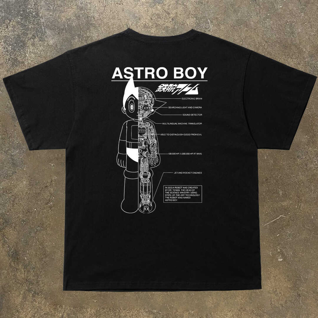 เสื้อยืดแขนสั้น ผ้าฝ้ายแท้อเมริกัน ออกแบบโดยการ์ตูน Astro Boy