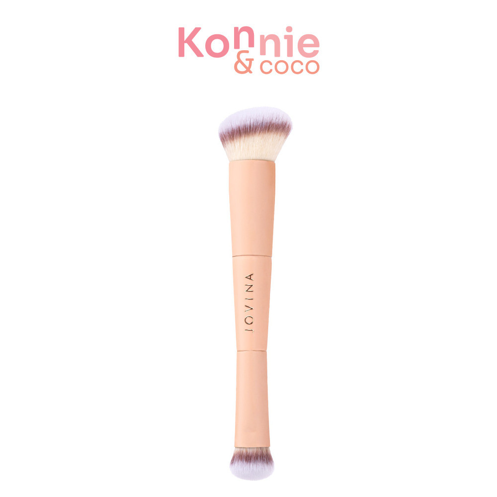 JOVINA COSMETICS PRO Liquid Duo Brush 1pc แปรงลงรองพื้นมี 2 หัวในด้ามเดียว.