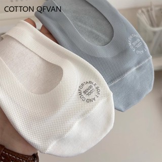 คิวเอฟวาน ผ้าฝ้ายด้านล่างระบายอากาศผู้หญิงถุงเท้าเรือดูดซับเ…