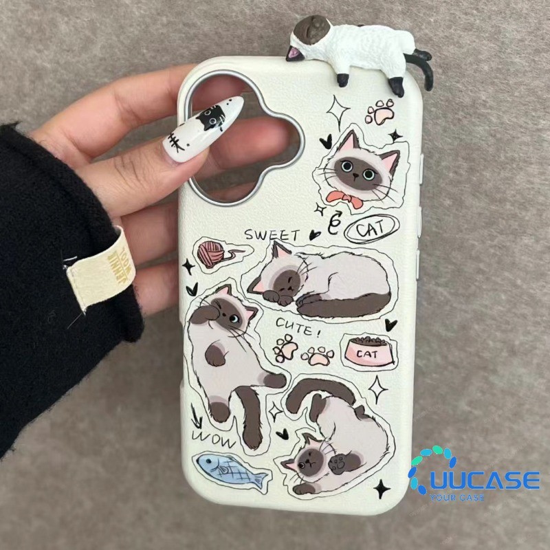 Mischievous Catเคสโทรศัพท์สําหรับIPhone 16 16Pro 16Plus 16Pro Max 11 12 13 14Plus 15Pro XR XS Max 7 8Plusฝาครอบโทรศัพท์เพื่อนสาวSP - รูปที่ 6