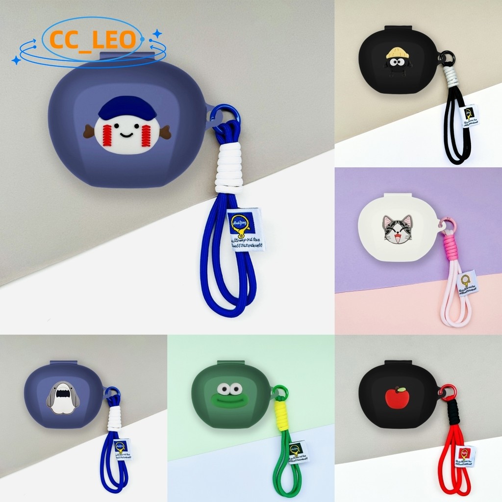 For EDIFIER NeoBuds Pro3 Case Cartoon Shark Cute Lanyard Silicone Soft Case Suitable for EDIFIER Neo