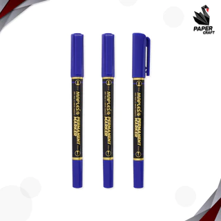 MAPLES (เมเปิ้ล) ปากกามาร์คเกอร์ มาร์คเกอร์กันน้ำ รุ่น MP-C12 เขียนถุง เขียน CD หมึกน้ำเงิน ดำ แดง 2 หัว ( 1 ด้าม )
