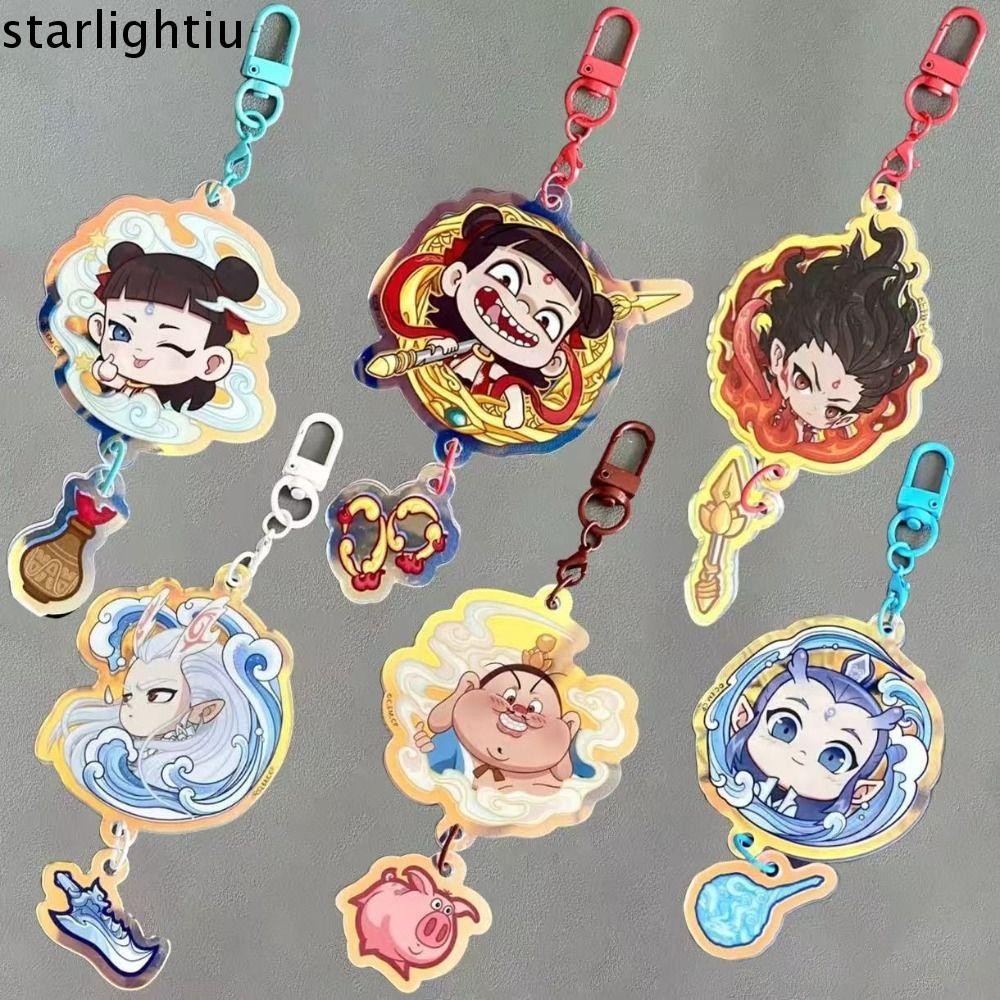 เฉพาะการ์ตูน Nezha จี้,แบบพกพา Nezha 2: The Demon Childrens Sea Rebellion Nezha 2 พวงกุญแจ, กระเป๋าน