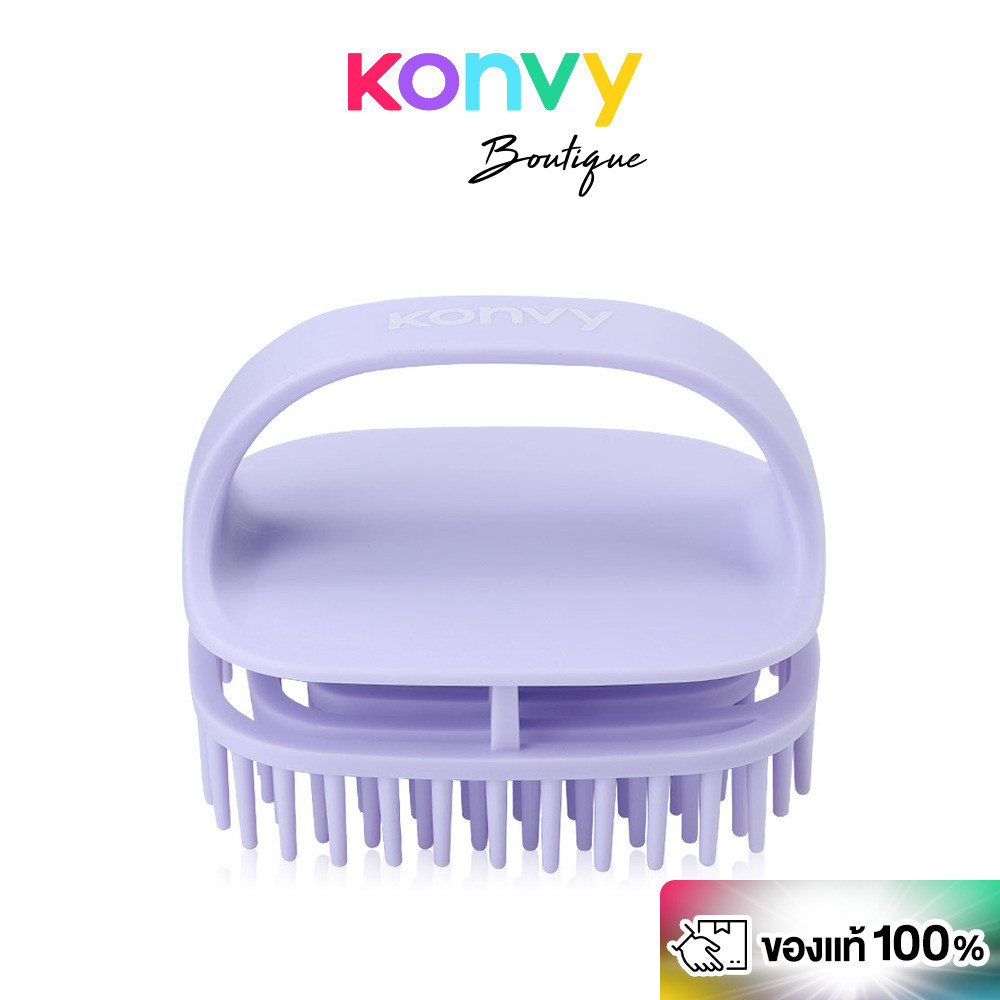 Konvy Scalp Massager Shampoo Brush #Purple คอนวี่ แปรงสระผมและนวดหนังศีรษะ สีม่วง.