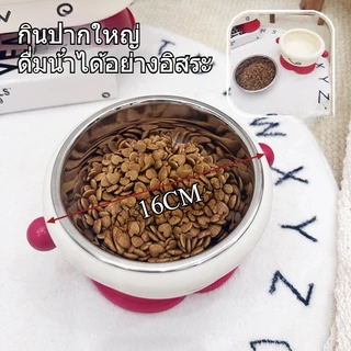 PawPals ชามอาหารแมว ทําจากสแตนเลส ถ้วยแมว มั่นคงและไม่ลื่น ทําความสะอาดง่าย น่ารัก ชามอาหารแมว