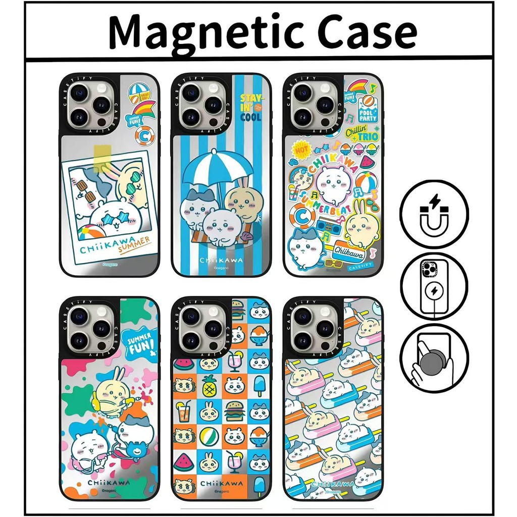 CASETI OMirror เคส iPhone แม่เหล็ก CHIIKAWA2 สําหรับ iPhone 16ProMax 16Pro 15ProMax 15 14 13 12 11 เ