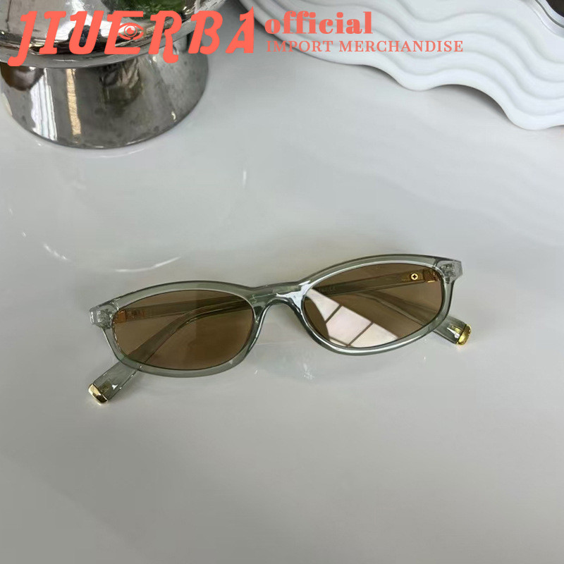 JIUERBA แว่นตากันแดดรูปไข่ ขนาดกะทัดรัด กรองแสง UV เหมาะสำหรับทั้งผู้ชายและผู้หญิง