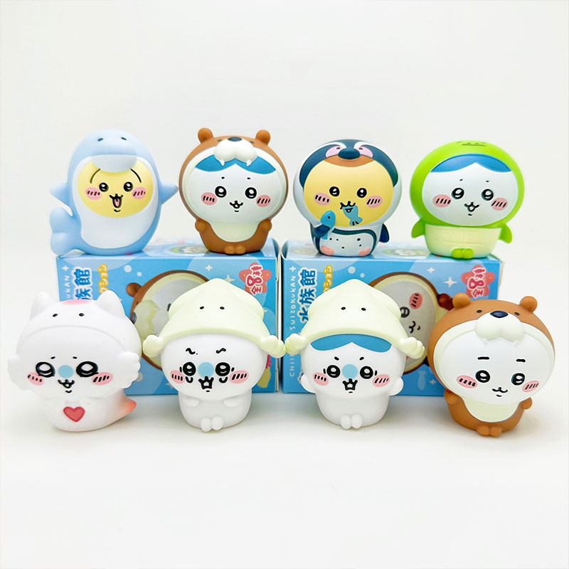 Chiikawa Blind Box Bandai Gashapon aquarium series usagi hachiware ตุ๊กตาตุ๊กตาญี่ปุ่นอะนิเมะ action
