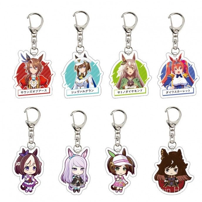 อะนิเมะ Uma Musume สวย Derby อะคริลิคเครื่องประดับพวงกุญแจ Oguri Cap Clear Bliss Agnes Tachyon แฟนขอ