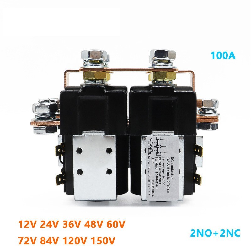 CZWH100A-2T DC Contactor 2NO + 2NC แรงดันไฟฟ้า 12V 24V 36V 48V 60V 72V 84V 120V 150V 220V สําหรับรถย