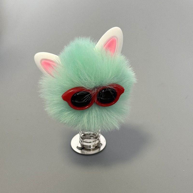 电动车头盔装饰煤球玩偶电动车装饰弹簧墨镜配饰小毛绒无痕贴配饰Electric Car Helmet Decoration Coal Ball Doll Electric Car Set20250730