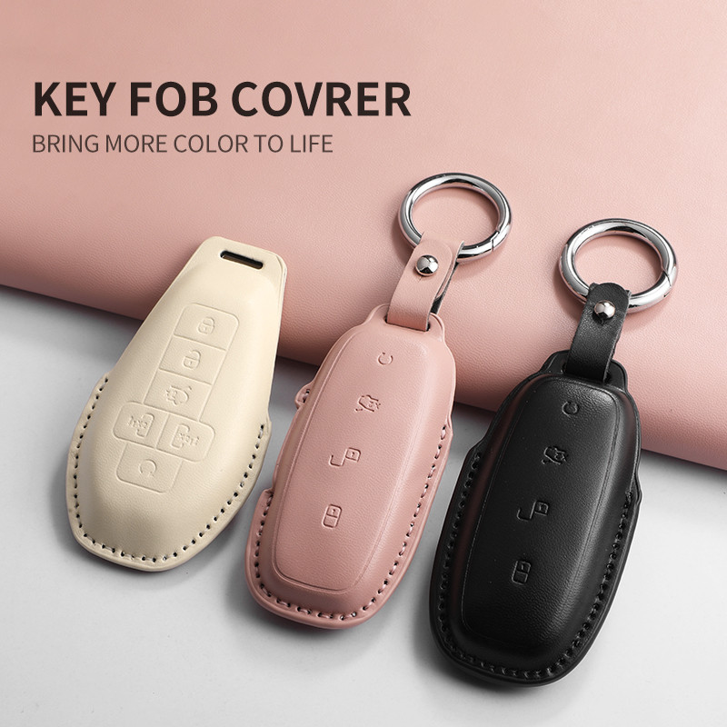 หนังกุญแจรถสําหรับBYD DENZA D9 2022 สําหรับDenza D9 DM-i 2022 2023 Auto Key Fob Shellรถจัดแต่งทรงผมพ