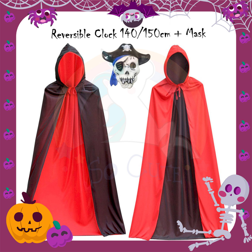 Socute ผู้ใหญ่เครื่องแต่งกายเสื้อคลุมพร้อมฮู้ด Reversible คอสเพลย์ Roleplay ฮาโลวีน Kosstum Misteri 