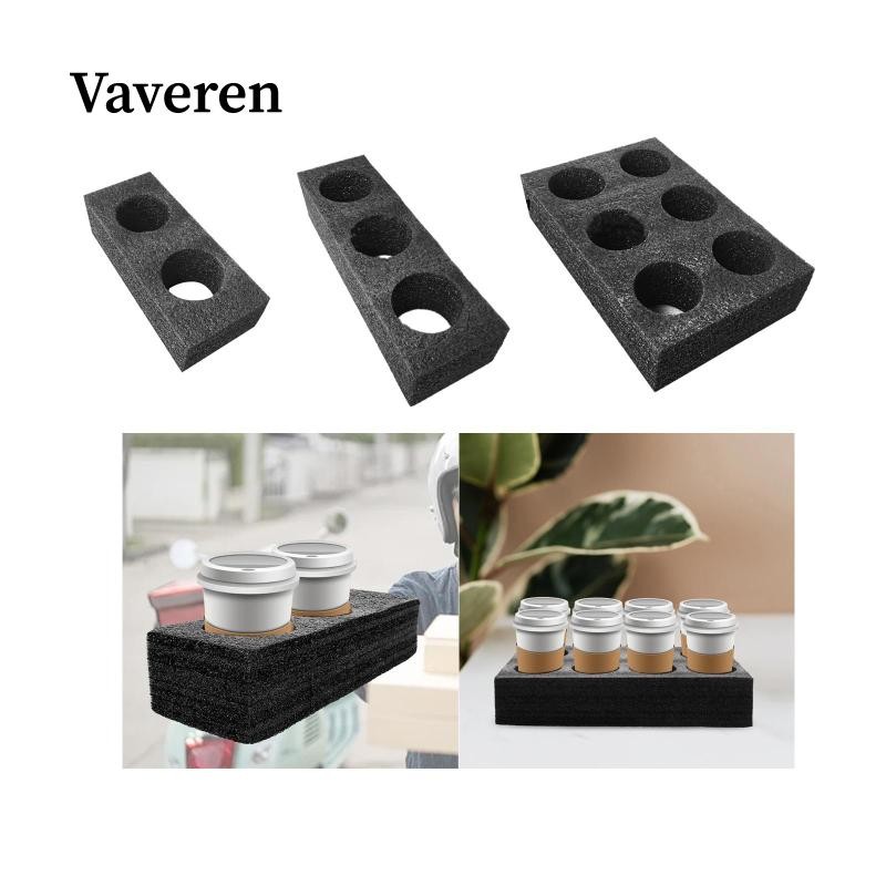 [Vaveren] ถาดรองกาแฟที่วางแก้วฟองน้ําโฟมแบบพกพานํากลับมาใช้ใหม่ Take Out ถาดรองที่วางแก้ว