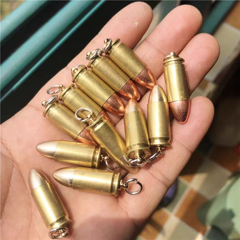 อุปกรณ์เสริมสำหรับแหวนคีย์และแฮงด์เพลนเนอร์เปลือกกระสุนทองแดง 9 มม. / วัตถุประดับ DIY ผลงานศิลปะทองเหลือง - รูปที่ 3