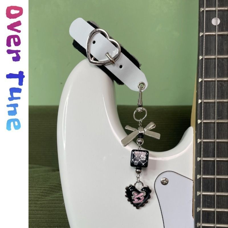 Punk Bow Heart-Shaped Drawstring กีตาร์ไฟฟ้า Silencer เข็มขัดเบสกีตาร์ String Protection Sound-Makin