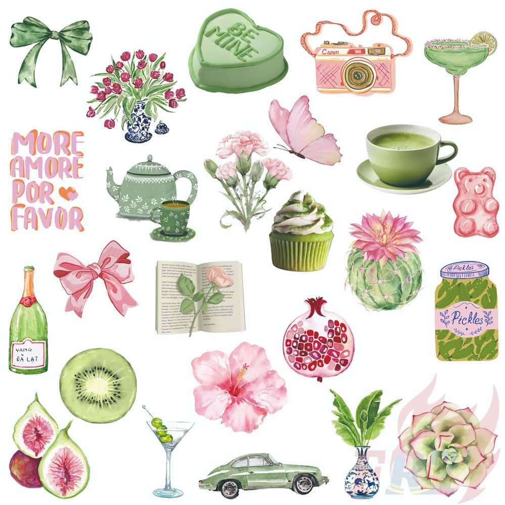 ❉ สติ๊กเกอร์ศิลปะมัทฉะลาเต้ ❉ 50 ชิ้น/เซ็ตกันน้ํา DIY Fashion Decals สติ๊กเกอร์ Doodle - รูปที่ 4