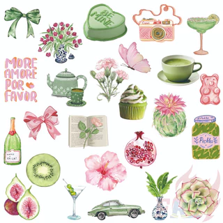 ❉ สติ๊กเกอร์ศิลปะมัทฉะลาเต้ ❉ 50 ชิ้น/เซ็ตกันน้ํา DIY Fashion Decals สติ๊กเกอร์ Doodle
