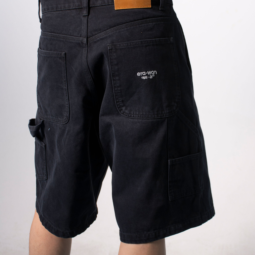 era-won กางเกงยีนส์ขาสั้น SHORTS Carpenter สี Black time/ดำฟอก