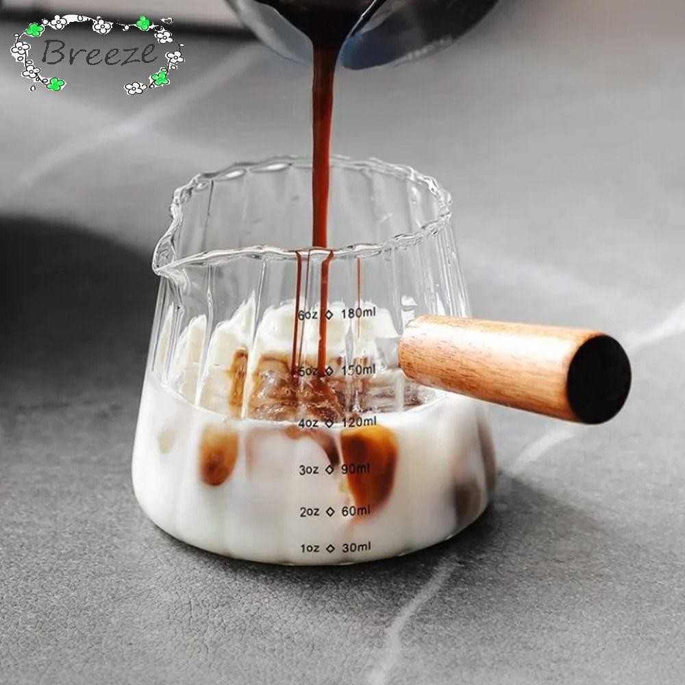 BREEZE ถ้วยสกัดกาแฟ, วัด Double Mouth Italian Espresso Oz Cup, ถ้วยแก้วแกะสลักทนต่ออุณหภูมิสูง Home