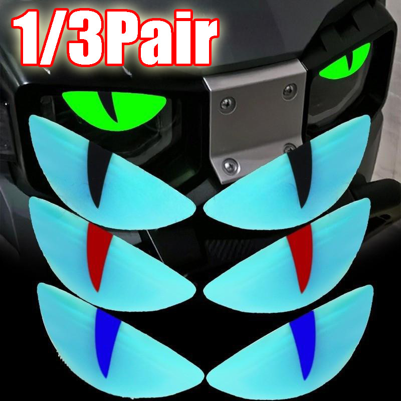 1/3 คู่รถจัดแต่งทรงผม 3D Devils Eye สติกเกอร์ – Night Driving Safety Warning, สะท้อนแสง Auto Motorcycle Decals