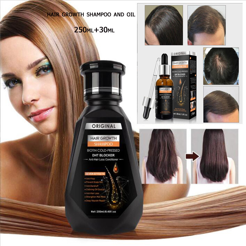 Hair Growth Shampoo essential oil แชมพู DHT แชมพูปลูกผม  น้ํามันหอมระเหยการเจริญเติบโตของเส้นผม ครีม