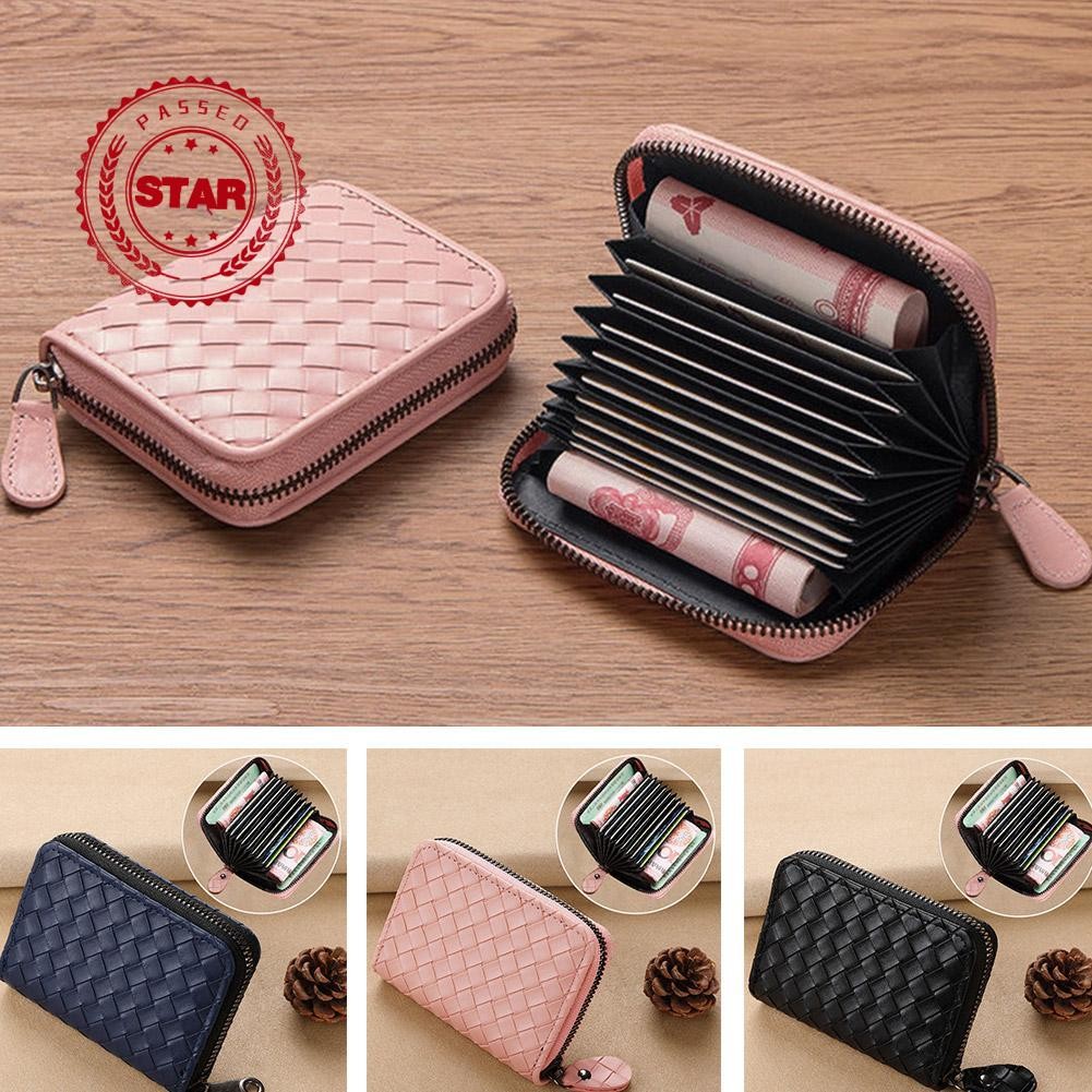 ใหม่ Mini Card Holder Pu Credit Card Wallet Mini Leather Wallet Business Case Purse Holder K9b4