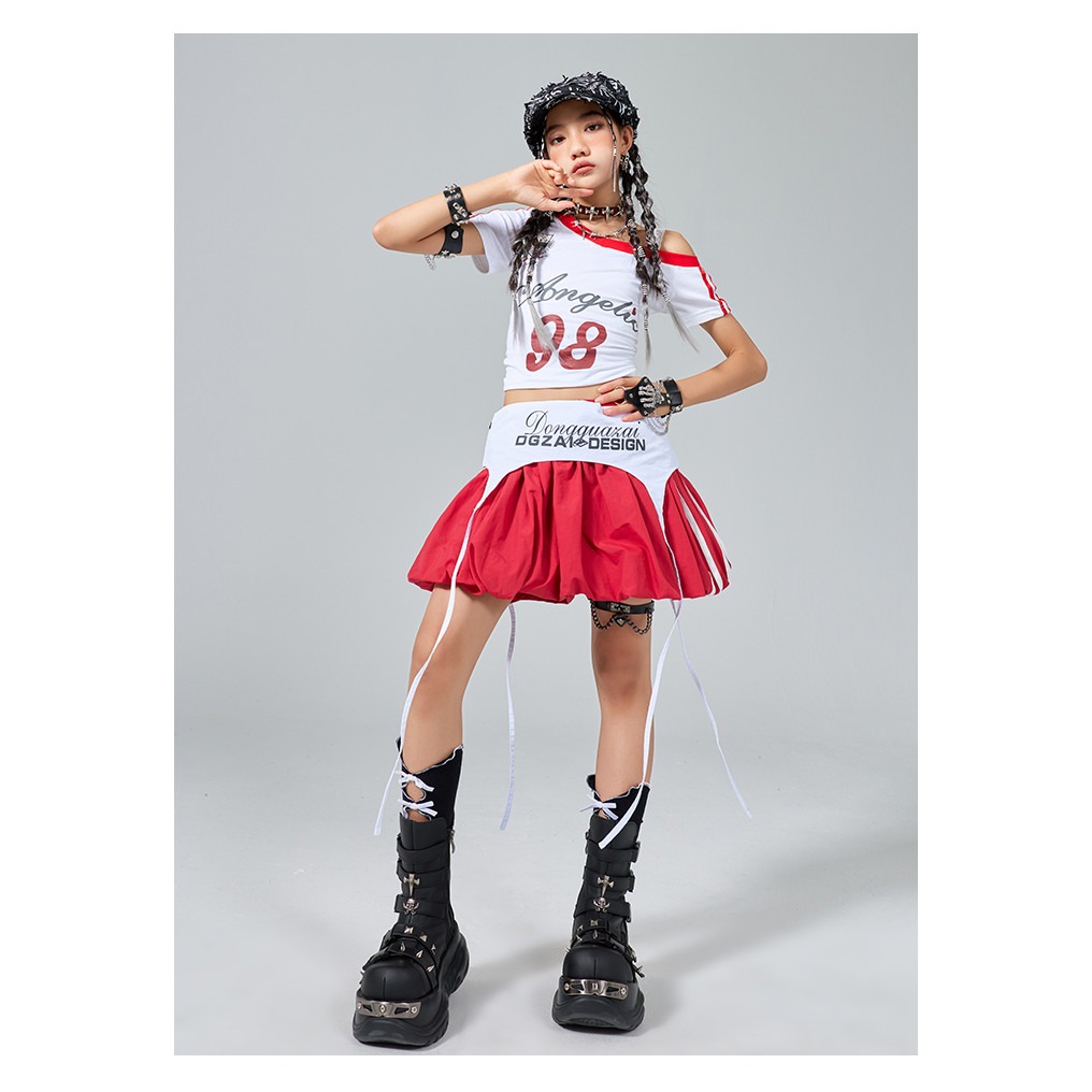 เครื่องแต่งกายแจ๊สแดนซ์หญิงสไตล์สาวเผ็ดสั้นด้านบนและชุดกระโปรงปุยเด็กฮิปฮอปถนนเต้นรําสตูดิโอฝึกเสื้อผ้าสาวชุดการแสดงเวทีรันเวย์ - รูปที่ 5