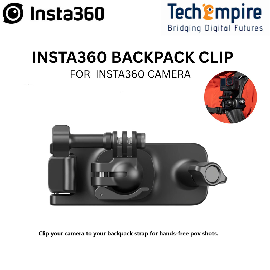 Insta360 กระเป๋าเป้สะพายหลังคลิปสายคล้อง Clamp Mount POV เดินป่า 360o หมุนสําหรับ Insta 360 Ace Pro 