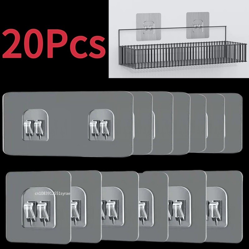 Hook Self Adhesive Transparent Strong Hooks Wall Hanging Holder Kitchen Bathroom Organizer Shelf Hoo