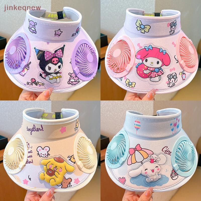 JKK หมวกแฟชั่น Kuromi ป้องกันแสงแดด UV พัดลมพกพา ของขวัญน่ารักสำหรับเด็ก