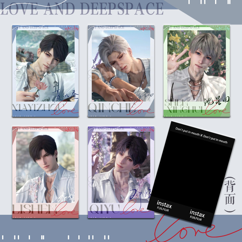 สายการ์ดภาพถ่ายโพลารอยด์ Love and Deepspace Xavier Sylus การ์ตูนกระดาษการ์ดเกม Merch