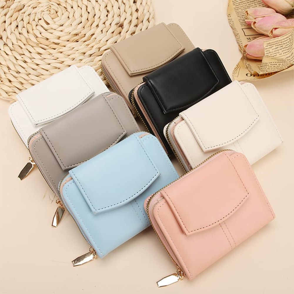 Yeppo - AD43 กระเป๋าสตางค์ผู้หญิง TRANSPARENT CARD WALLET 12 ช่อง MINI CARD HOLDER PU FOLDING WALLET