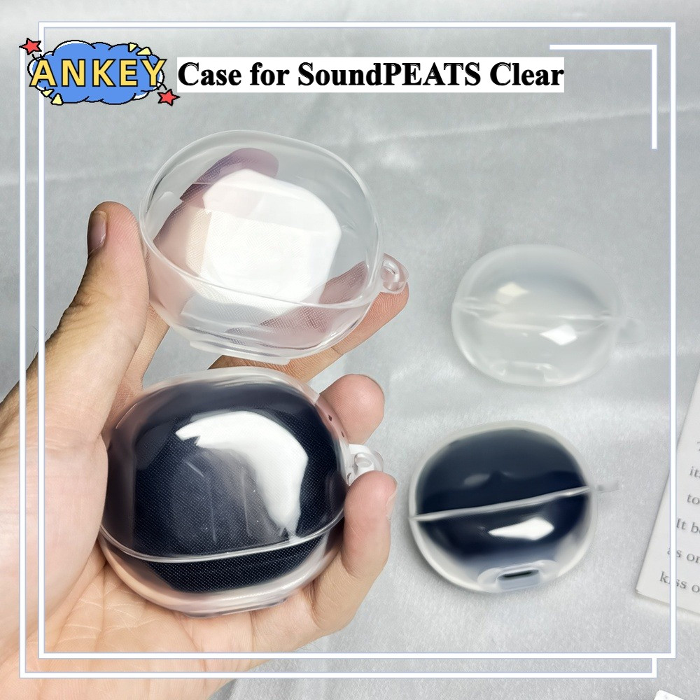 Case for SoundPEATS Clear Transparent Earphone Cases Hard TPU Clear Headphone Cover Shell