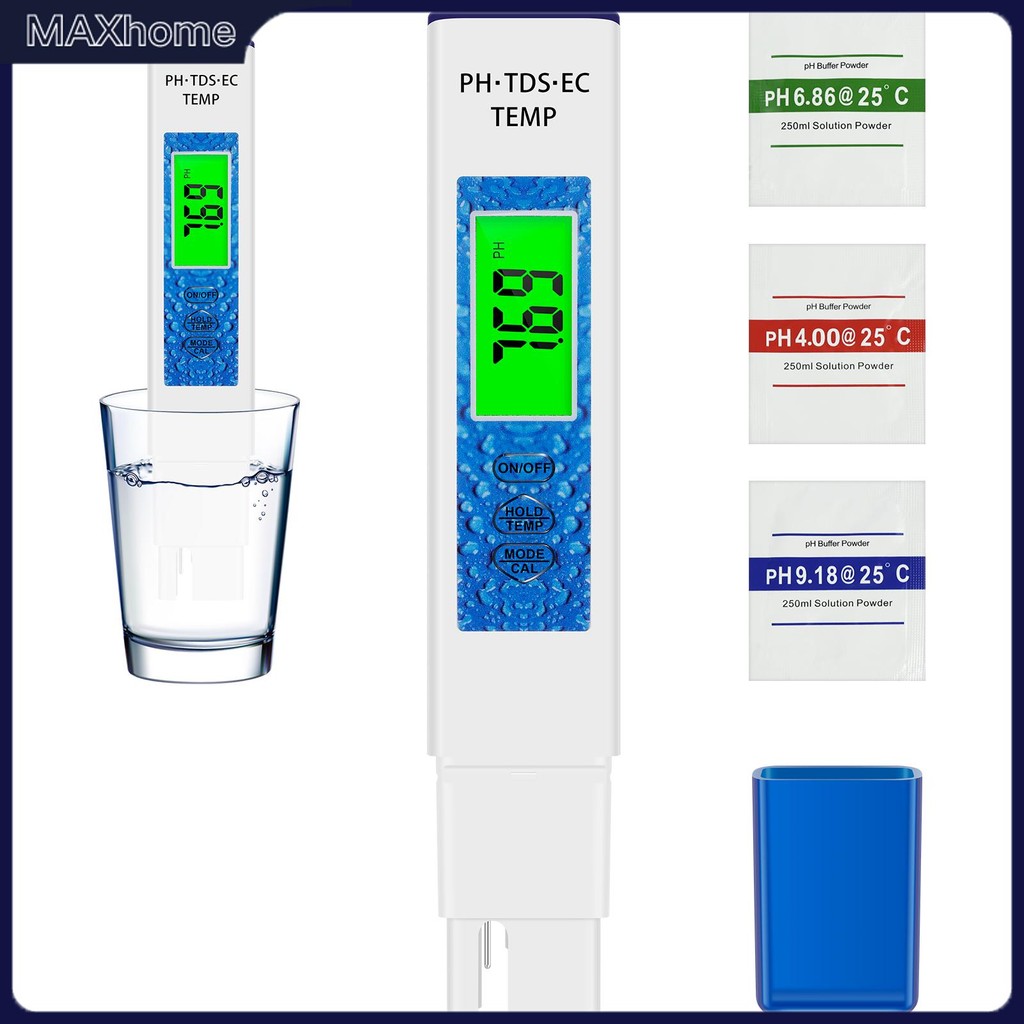 PH Meter เครื่องทดสอบ PH และ TDS พร้อมหน้าจอแสดงผล LED 0.05ph ความแม่นยําสูงประเภทปากกา PH เมตร PH /